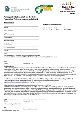 Antrag Mitgliedschaft